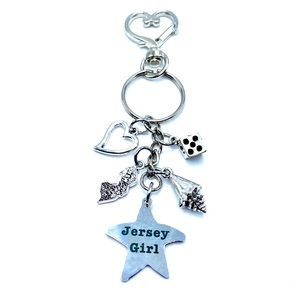 New Jersey Girl Keychain Bag Charm